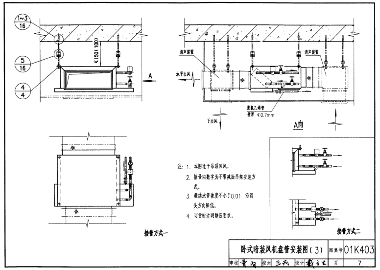 01K403風(fēng)機盤管安裝圖集